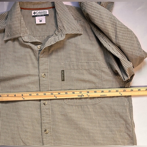 Columbia Green Plaid Men's Long Sleeve Button Down Shirt Sz Lg AM7454 - Picture 6 of 7